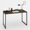 Mesa Escrivaninha Industrial Aço 120 Carvalho Dark/Preto - Panorama Móveis