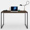 Mesa Escrivaninha Industrial Aço 120 Carvalho Dark/Preto - Panorama Móveis