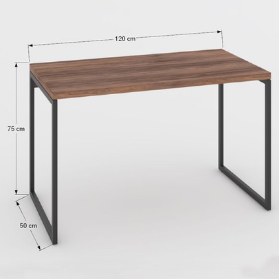 Mesa Escrivaninha Industrial Aço 120 Nogal/Preto - Panorama Móveis