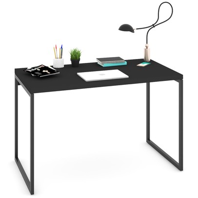 Mesa Escrivaninha Industrial Aço 120 ônix/Preto - Panorama Móveis