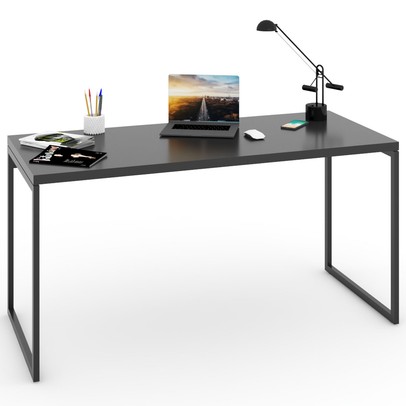 Mesa Escrivaninha Industrial Aço 150 ônix/Preto - Panorama Móveis