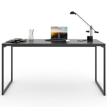 Mesa Escrivaninha Industrial Aço 150 ônix/Preto - Panorama Móveis