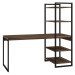 Mesa Escrivaninha Flex Industrial Aço 4 Prateleiras Carvalho Dark/Preto - Panorama Móveis