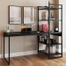 Mesa Escrivaninha Flex Industrial Aço 4 Prateleiras ônix/Preto - Panorama Móveis