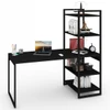 Mesa Escrivaninha Flex Industrial Aço 4 Prateleiras ônix/Preto - Panorama Móveis