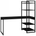 Mesa Escrivaninha Flex Industrial Aço 4 Prateleiras ônix/Preto - Panorama Móveis