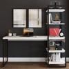 Mesa Escrivaninha Flex Industrial Aço 4 Prateleiras Snow/Preto - Panorama Móveis