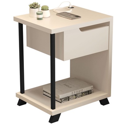 Mesa de Cabeceira Luxo 1 Gaveta Pérola 1010 - Jb Bechara