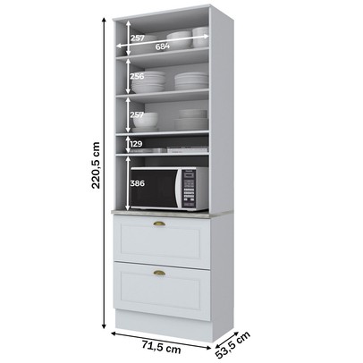 Torre Quente Nova York 2 Portas 2 Gavetas Ci350 Branco Hp - Henn