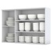 Armário Aéreo Cozinha 120 Cm Nova York 3 Portas 3 Prateleiras Branco Hp - Henn