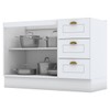 Balcão de Cozinha para Pia Nova York 2 Portas 3 Gavetas Branco Hp - Henn