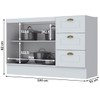 Balcão de Cozinha para Pia Nova York 2 Portas 3 Gavetas Branco Hp - Henn