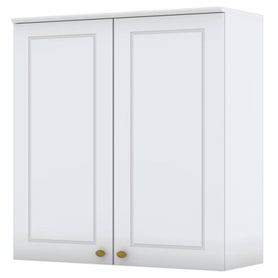 Armário Aéreo Cozinha 80 Cm Nova York 2 Portas 2 Prateleiras Branco Hp - Henn