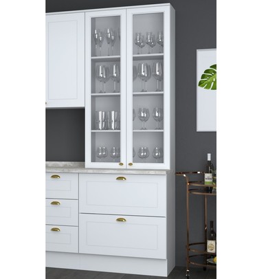 Paneleiros Nova York 2 Portas 2 Gavetas Branco Hp - Henn