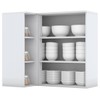 Armário Aéreo Cozinha Canto Nova York 1 Porta 2 Prateleiras Branco Hp - Henn