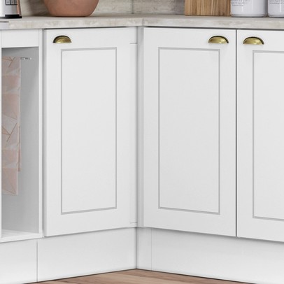 Armário de Cozinha Canto Reto Nova York 1 Porta 1 Prateleira Branco Hp - Henn