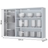 Armário Aéreo Cozinha 120 Cm Nova York 3 Portas 3 Prateleiras com Vidro Branco Hp - Henn
