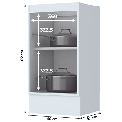 Armário de Cozinha Nova York 1 Porta 1 Prateleira Branco Hp - Henn