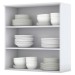 Armário Aéreo Cozinha 80 Cm Nova York 2 Portas 2 Prateleiras com Vidro Branco Hp - Henn