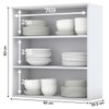 Armário Aéreo Cozinha 80 Cm Nova York 2 Portas 2 Prateleiras com Vidro Branco Hp - Henn