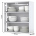 Armário Aéreo Cozinha 80 Cm Nova York 2 Portas 2 Prateleiras com Vidro Branco Hp - Henn