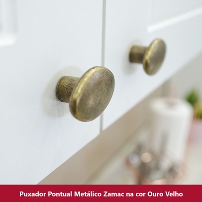 Armário Aéreo Cozinha 80 Cm Nova York 2 Portas 2 Prateleiras com Vidro Branco Hp - Henn