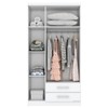 Guarda-Roupa Solteiro Miami 3 Portas 2 Gavetas Flex Branco/Rosa Chá - Henn