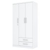 Guarda-Roupa Solteiro Miami 3 Portas 2 Gavetas Flex Branco/Rosa Chá - Henn