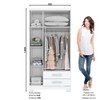 Guarda-Roupa Solteiro Miami 3 Portas 2 Gavetas Flex Branco/Rosa Chá - Henn