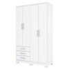 Guarda-Roupa Solteiro City 4 Portas 3 Gavetas Branco - Henn