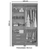 Guarda-Roupa Solteiro City 4 Portas 3 Gavetas Branco - Henn