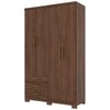 Guarda-Roupa Solteiro City 4 Portas 3 Gavetas Castanho Hp - Henn