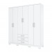 Guarda-Roupa Casal City 6 Portas 3 Gavetas Branco - Henn