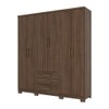 Guarda-Roupa Casal City 6 Portas 3 Gavetas Castanho Hp - Henn