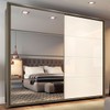 Guarda-Roupa Casal Dallas 2 Portas 6 Gavetas com Espelho Duna/Off White - Henn