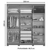 Guarda-Roupa Casal Kurt 6 Portas 3 Gavetas com Espelho Duna/Cristal - Henn