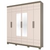 Guarda-Roupa Casal Kurt 6 Portas 3 Gavetas com Espelho Duna/Cristal - Henn