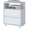 Mesa de Cabeceira Lacy 2 Gavetas Flex Branco - Henn