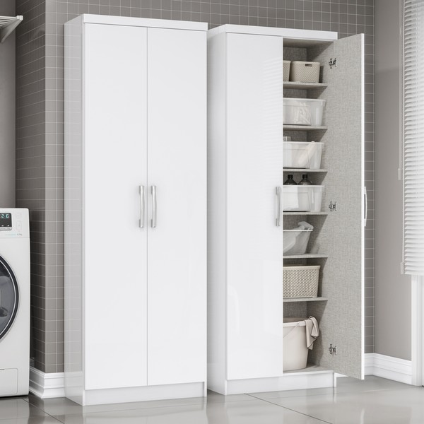 Armário Multiuso 2 Portas 6 Prateleiras Branco - Henn
