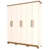 Guarda-Roupa Casal Lima 6 Portas 3 Gavetas Off White/Nature - Henn