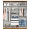 Guarda-Roupa Casal Lima 6 Portas 3 Gavetas Off White/Nature - Henn