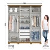 Guarda-Roupa Casal Lima 6 Portas 3 Gavetas Off White/Nature - Henn