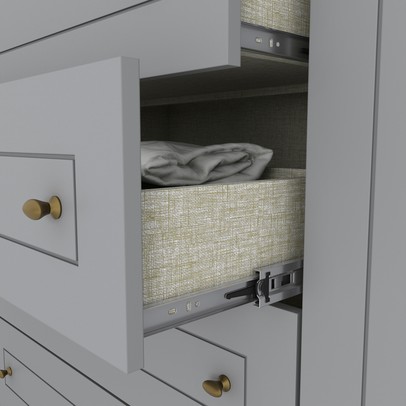 Guarda-Roupa Casal Mississipi 6 Portas 4 Gavetas Cinza - Henn