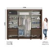 Guarda-Roupa Casal Parma 2 Portas 4 Gavetas Castanho Hp - Henn