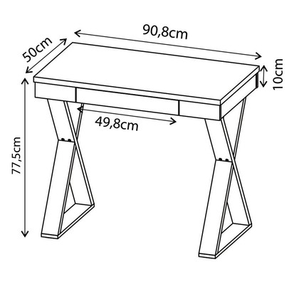 Escritório Completo Veneza 1 Gaveta 2 Prateleiras Branco - Artany Móveis