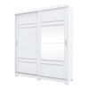 Guarda-Roupa Casal Turin 2 Portas 3 Gavetas Flex com Espelho Branco/Rosa Chá - Henn