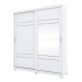 Guarda-Roupa Casal Turin 2 Portas 3 Gavetas Flex com Espelho Branco/Rosa Chá - Henn
