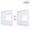 Guarda-Roupa Casal Turin 2 Portas 3 Gavetas Flex com Espelho Branco/Rosa Chá - Henn