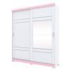 Guarda-Roupa Casal Turin 2 Portas 3 Gavetas Flex com Espelho Branco/Rosa Chá - Henn