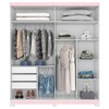 Guarda-Roupa Casal Turin 2 Portas 3 Gavetas Flex com Espelho Branco/Rosa Chá - Henn